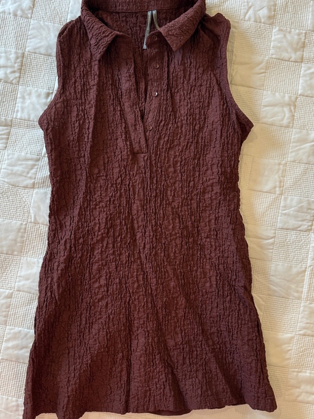 Anthropologie Textured Sleeveless Dress in Brown